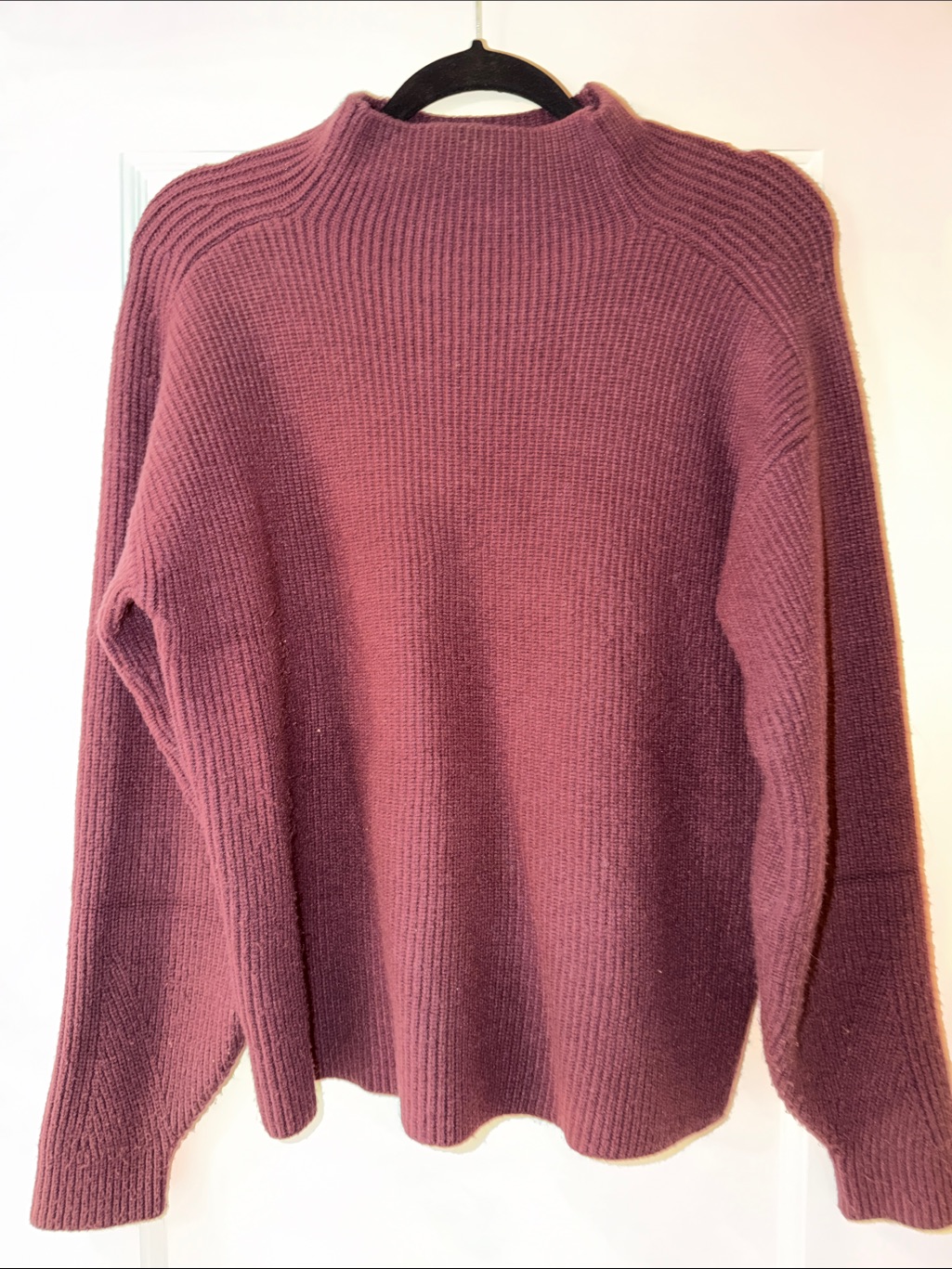 Ann Taylor Ribbed Mock Neck Sweater - Plum — image 3 of 3